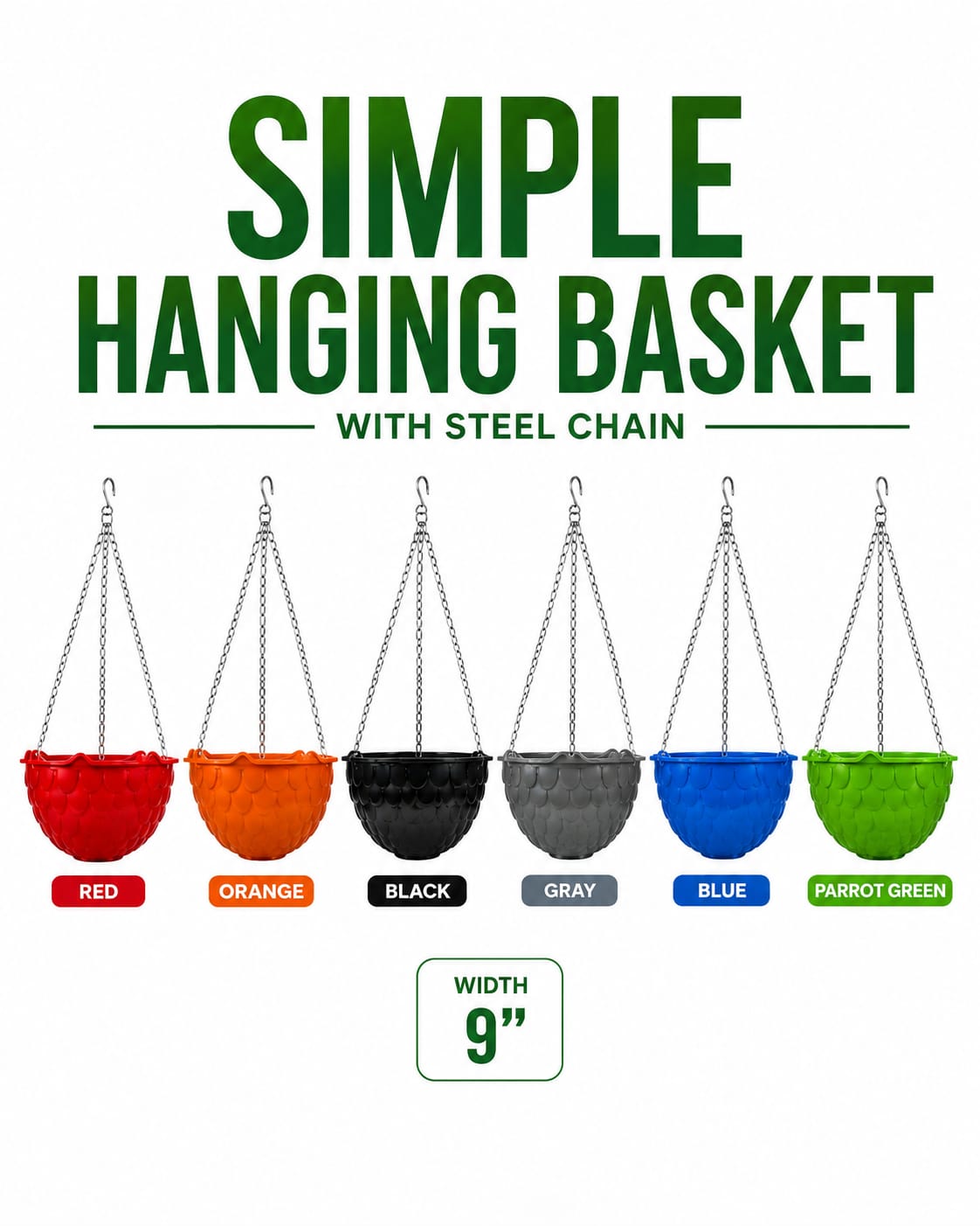 Simple Hanging Basket with Steel chain